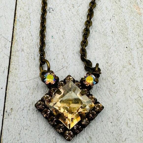 Women's Sorrelli Vintage Gold Crystal Neutral Territory Necklace